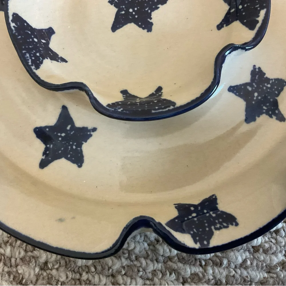 Vintage At Home American Marshall Pottery Chip and Dip Serving Dish